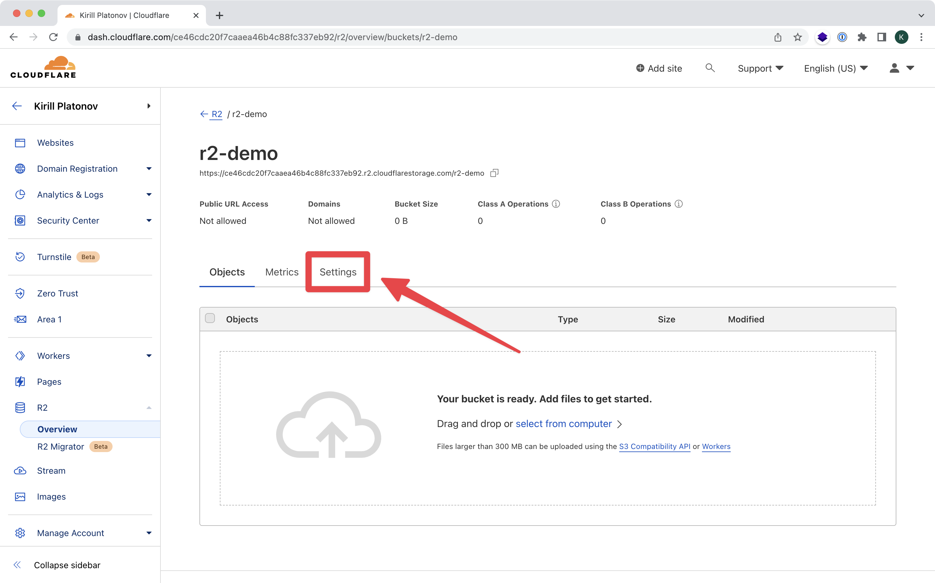 Cloudflare R2 bucket